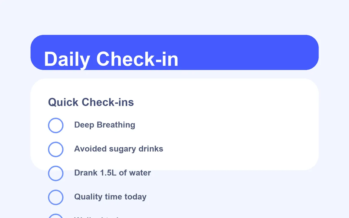 Daily wellness check-in dashboard for the mindful software grant